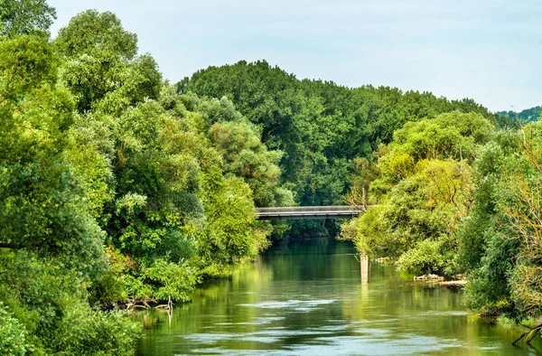 Utsikt över floden Donau vid Regensburg - Tyskland — Stockfoto