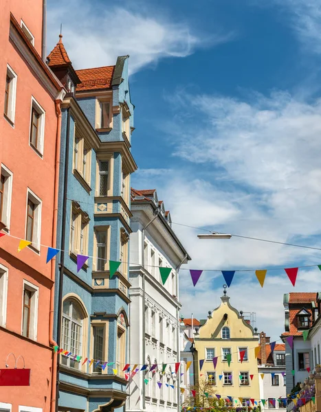 Edificios en el casco antiguo de Ratisbona, Alemania — Foto de Stock