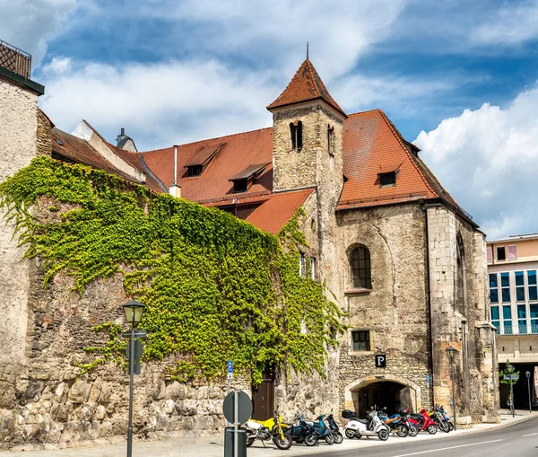 Budovy staré město Regensburg, Německo — Stock fotografie