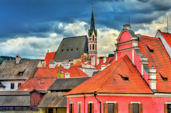 チェコ共和国でユネスコ遺産チェスキー ・ クルムロフ市街の眺め — ストック写真