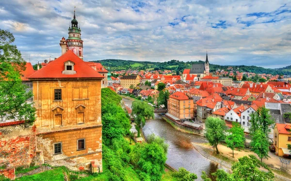 Vista de la ciudad de Cesky Krumlov, patrimonio de la UNESCO en la República Checa —  Fotos de Stock