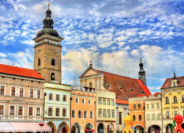 Binalar içinde eski şehir, Ceske Budejovice, Çek Cumhuriyeti.