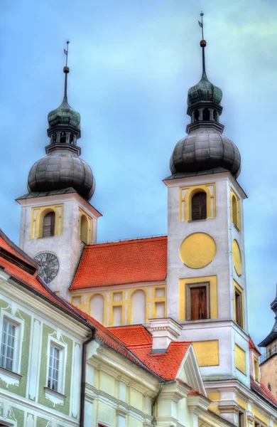 Церковь Святого Имени Иисуса в Телч, Чехия — стоковое фото