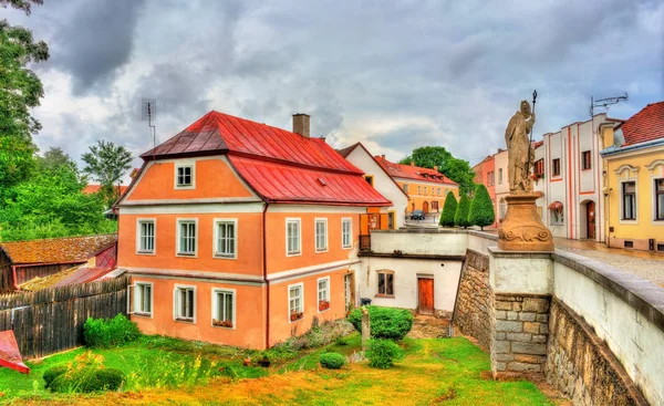 Традиционные дома в Telc, Чехия — стоковое фото