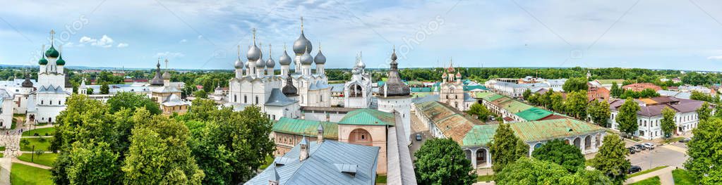 Панорама Ростовского Кремля в Ярославской области России Стоковое Фото