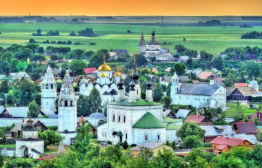 Suzdal, Unesco Dünya Mirası Rusya'da havadan görünümü
