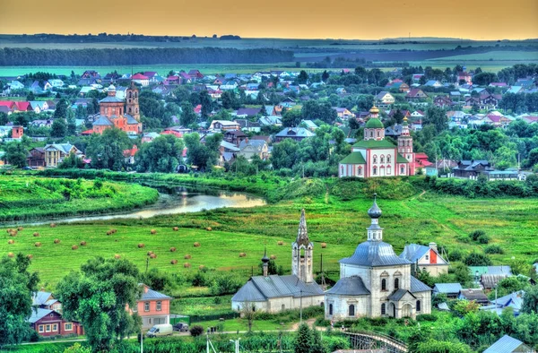 Vista aérea de Suzdal, um patrimônio mundial da UNESCO na Rússia — Fotografia de Stock