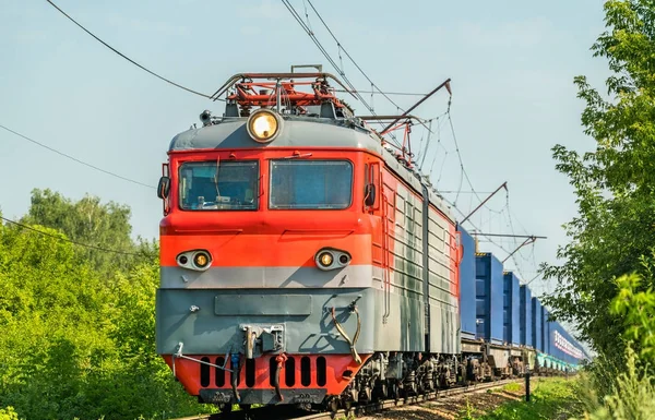 Container trein in Rusland — Stockfoto