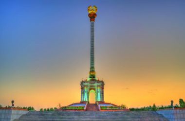 Independence Monument in Dushanbe, the Capital of Tajikistan clipart
