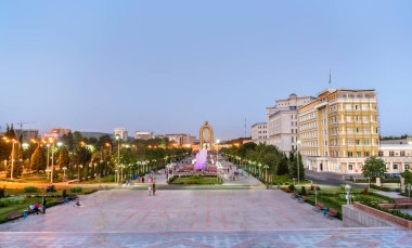 View of Dousti Square in Dushanbe, the Capital of Tajikistan clipart