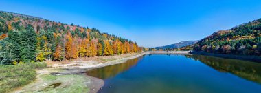 Lac de la Lauch, bir gölde Vosges Dağları - Haut-Rhin, Fransa