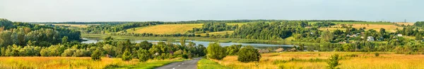 Panorama of Glazovo, a typical village on the Central Russian Upland, Kursk region of Russia — Stock Photo, Image