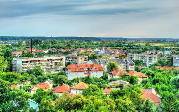 Vista aérea de la ciudad de Mukachevo en Transcarpathia, Ucrania —  Fotos de Stock