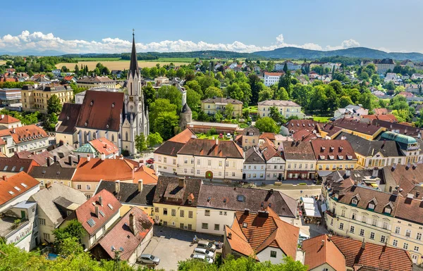 Вид на город Мелк из аббатства. Австрия — стоковое фото