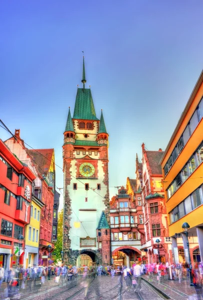 The Martinstor, the Martins Gate in Freiburg im Breisgau, Alemanha — Fotografia de Stock