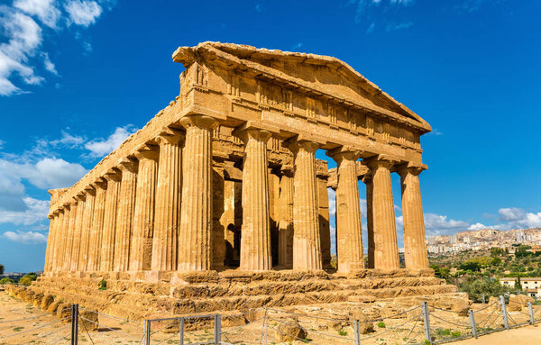 Temple of Concordia in the Valley of the Temples on Sicily, Italy