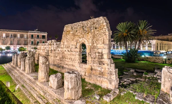 Храм Аполлона, стародавніх грецьких пам'ятник в Сіракузах, Сицилія, Італія — стокове фото