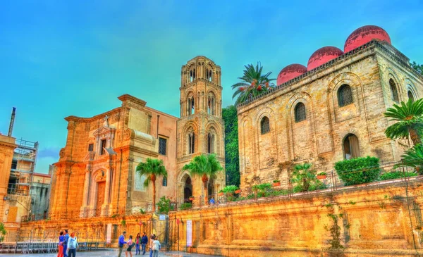 Den kyrkan San Cataldo och Martorana i Palermo, Italien — Stockfoto