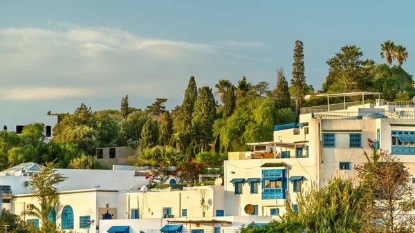 Vista de Sidi Bou Said, uma cidade perto de Tunis, Tunísia — Fotografia de Stock