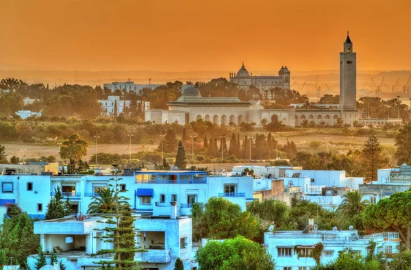 Weergave van Sidi Bou Said en Carthago in de buurt van Tunis, Tunesië — Stockfoto