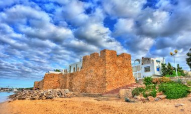 Medina of Hammamet on the Mediterranean coast in Tunisia clipart