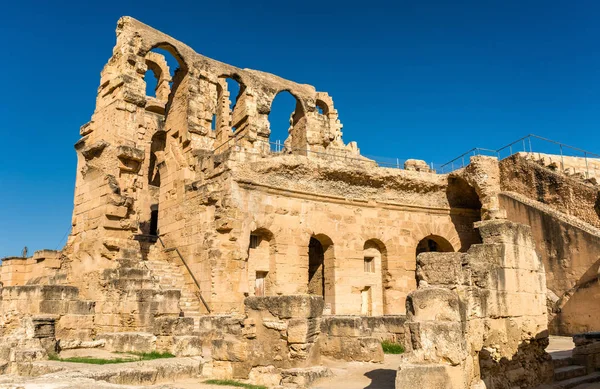 Anfiteatro de El Jem, Patrimonio de la Humanidad por la UNESCO en Túnez — Foto de Stock