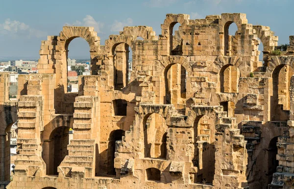 Anfiteatro de El Jem, Patrimonio de la Humanidad por la UNESCO en Túnez — Foto de Stock