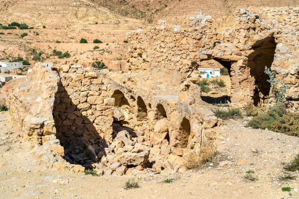 Ksar Hallouf, un villaggio fortificato nel governatorato di Medenine, Tunisia meridionale — Foto Stock
