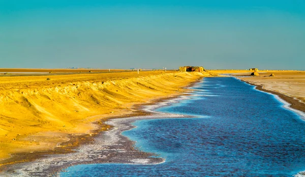 Chott el Djerid, suchého jezera v Tunisku — Stock fotografie