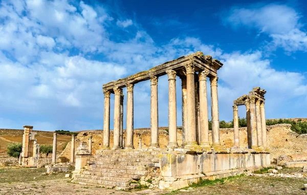 Temple of Juno Caelestis at Dougga, an ancient Roman town in Tunisia — Stock Photo, Image