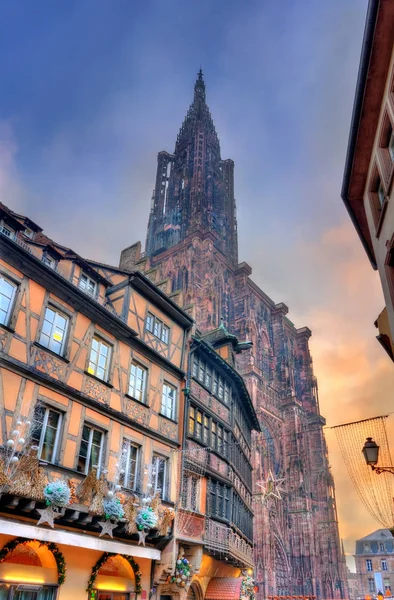 Die Notre-Dame-Kathedrale von Straßburg, Frankreich — Stockfoto