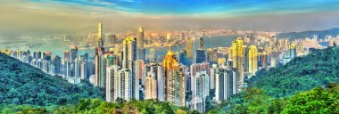 Victoria Peak Hong Kong'dan manzarası