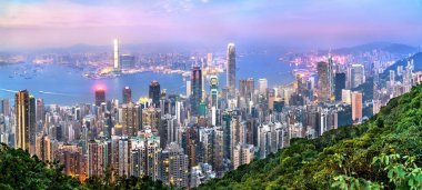 Victoria Peak Hong Kong'dan manzarası