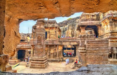 Kailasa Tapınağı, mağara 16 içinde Ellora karmaşık. UNESCO Dünya Mirası Maharashtra, Hindistan