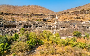 Ajanta mağaraları görünümünü. UNESCO Dünya Mirası Maharashtra, Hindistan