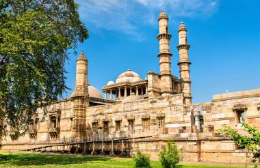 Jami Masjid, a major tourist attraction at Champaner-Pavagadh Archaeological Park - Gujarat, India clipart