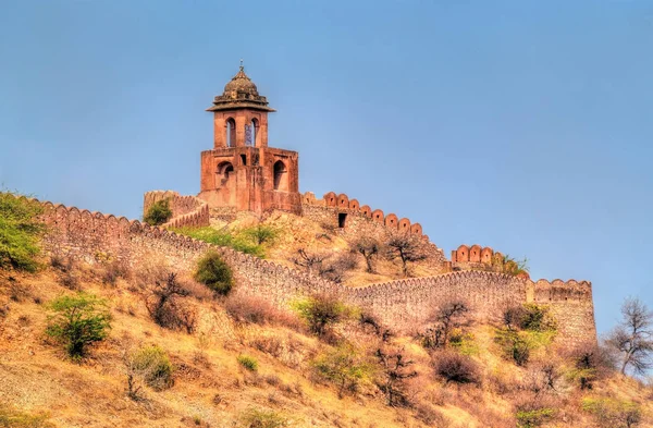 Savunma duvarları şehirde Amer - Jaipur, Hindistan