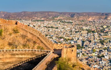 Jaipur Nahargarh Fort - Rajasthan, Hindistan dan görünümünü