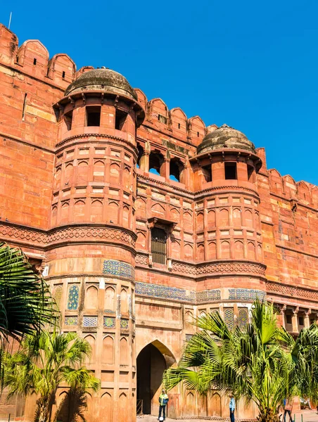 Amar Singh Gate of Agra Fort. UNESCO heritage site in India — Stock Photo, Image