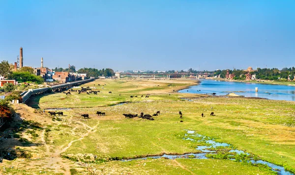 A Yamuna folyó-Agra városában. India — Stock Fotó