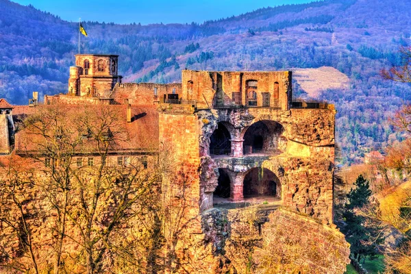 Zřícenina hradu Heidelberg, Bádensko-Württembersko stát Německo — Stock fotografie