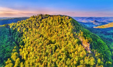 Chateau de Loewenstein, yıkık bir kale içinde Kuzey Vosges Dağları - Bas-Rhin, Fransa