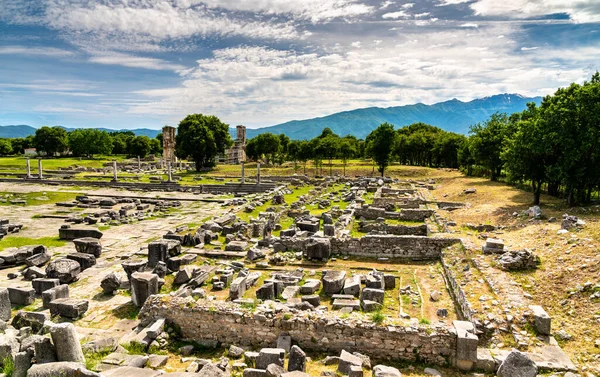Τα ερείπια της αρχαίας πόλης των Φιλίππων στην Ελλάδα — Φωτογραφία Αρχείου