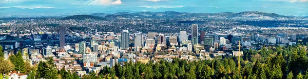 Panorama of Portland downtown in Oregon