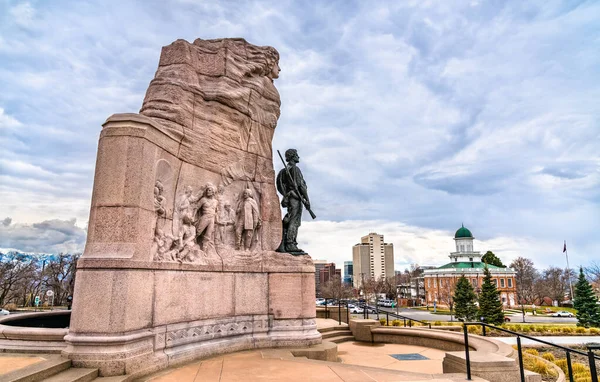 Mormon Battalion Monument in Salt Lake City, United States — Stock Photo, Image