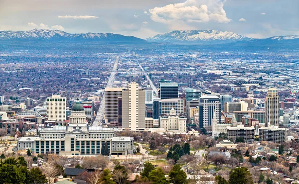 Panorama över Salt Lake City i Utah — Stockfoto