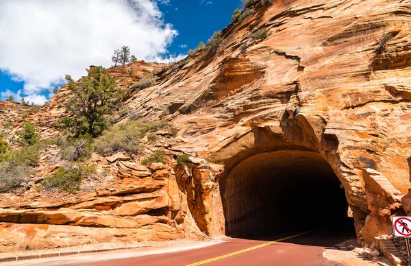 Tunnel durch die Felsen im Zion Nationalpark — Stockfoto