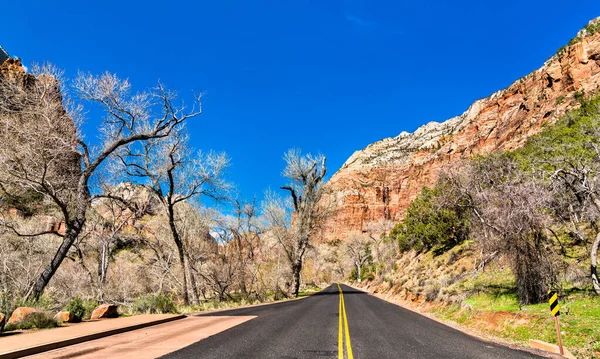 Zion Canyon Scenic Drive v národním parku Sion — Stock fotografie