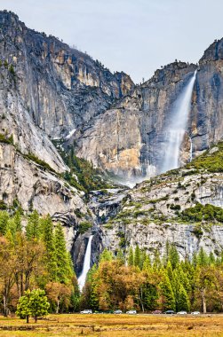 Yosemite Falls, the highest waterfall in Yosemite National Park, California clipart