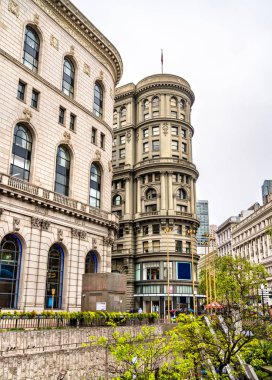 San Francisco, Kaliforniya Hallidie Plaza 'daki binalar